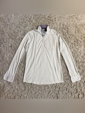Women’s Medium White Essex Classics Long Sleeve Horseback Riding Show Shirt